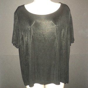 Citiknits Women's Top Black Size M Short Sleeves Stretchy Travel Knit